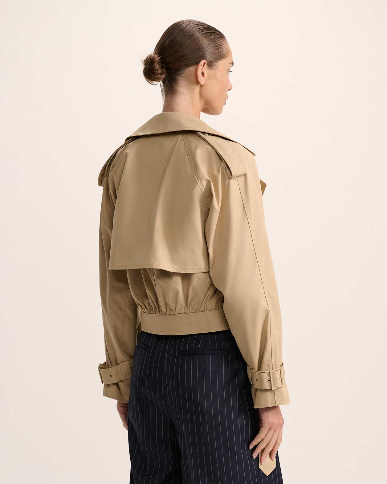 Lana Cropped Cotton Trench