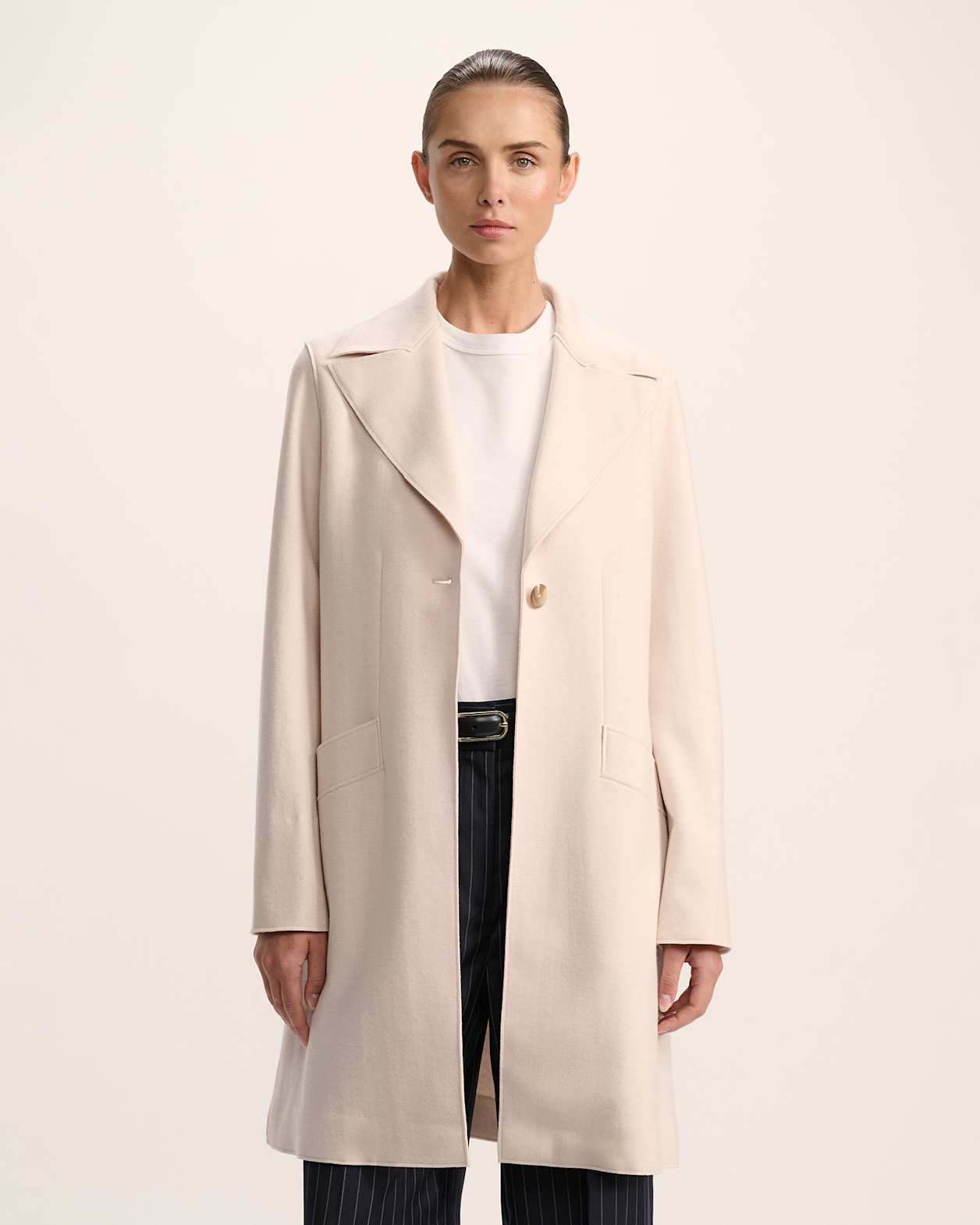 Karla Wool Short Coat in SOFT STONE