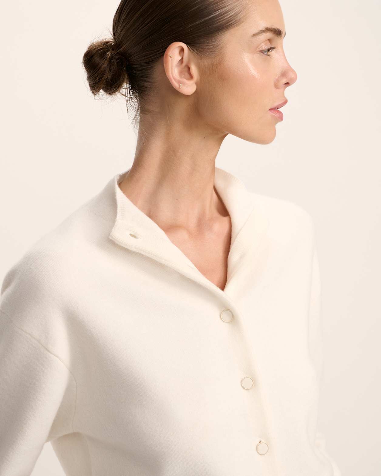 Boiled Wool Batwing Cardi in CREAM