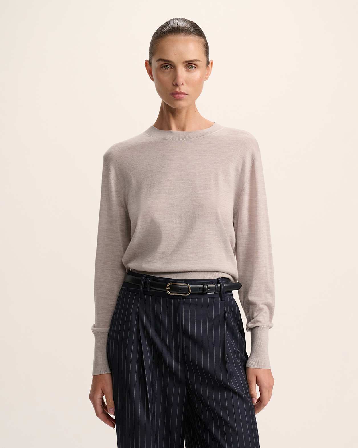 Franka Wool Crew Knit in MINK
