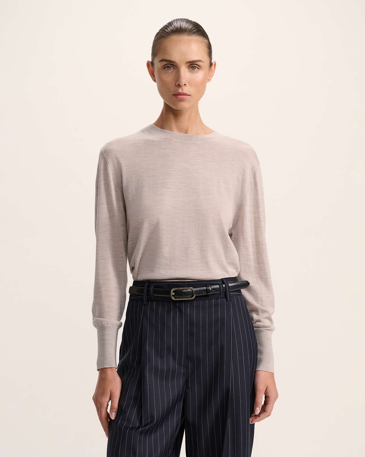 Franka Wool Crew Knit in MINK