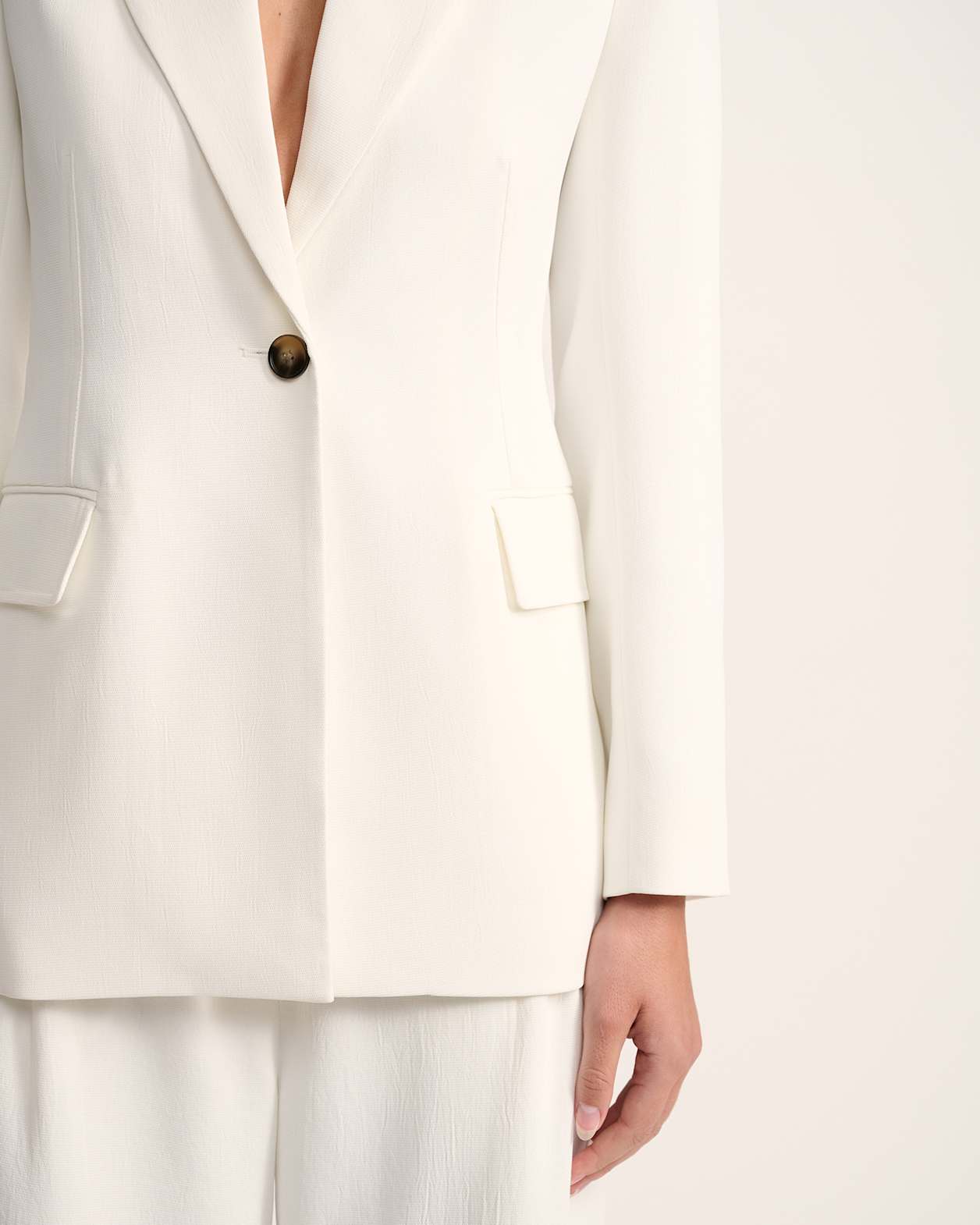 Dharma Stitch Detail Blazer in ALABASTER