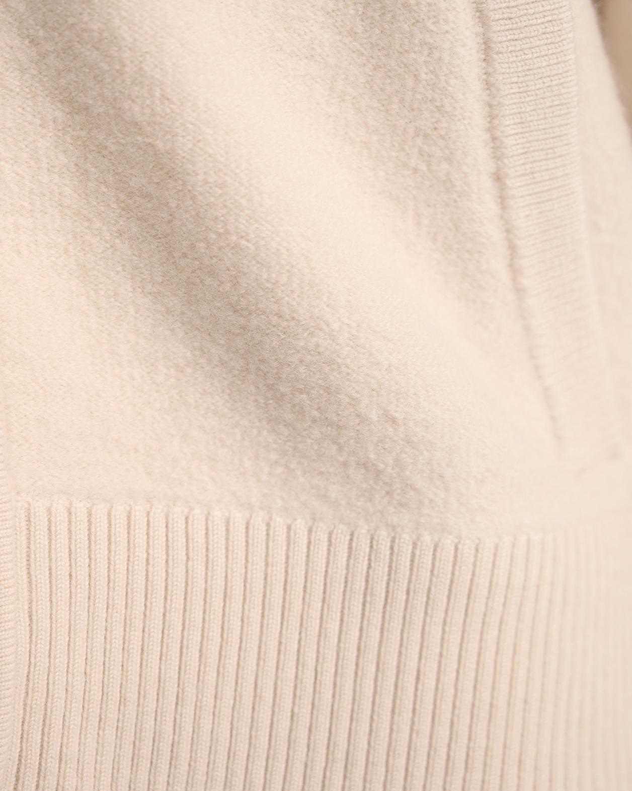Boiled Wool Bomber in SOFT STONE