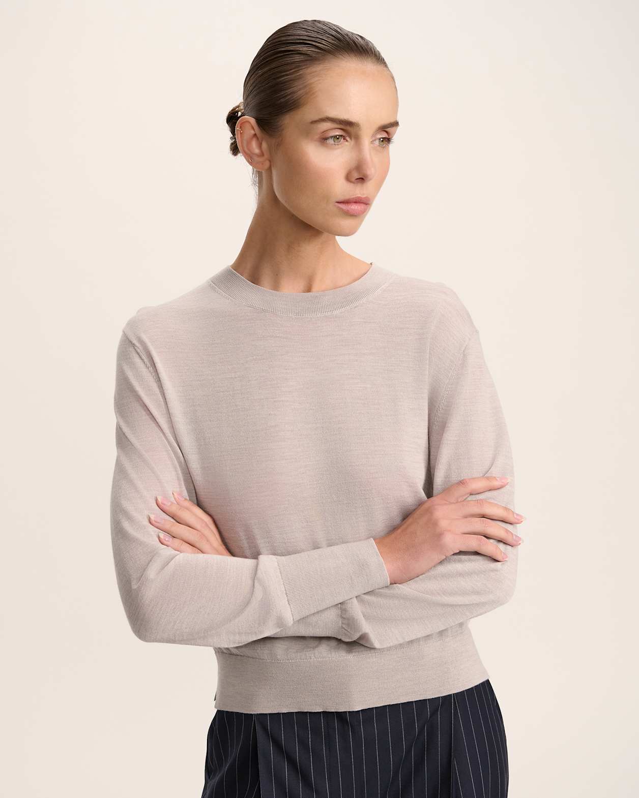 Franka Wool Crew Knit in MINK
