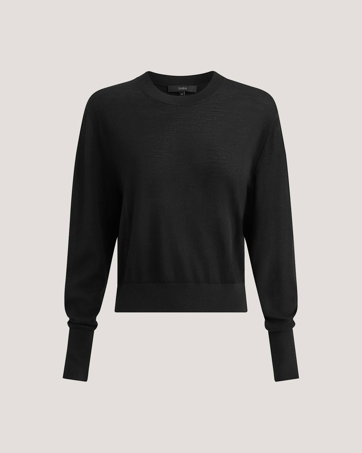Franka Wool Crew Knit in BLACK