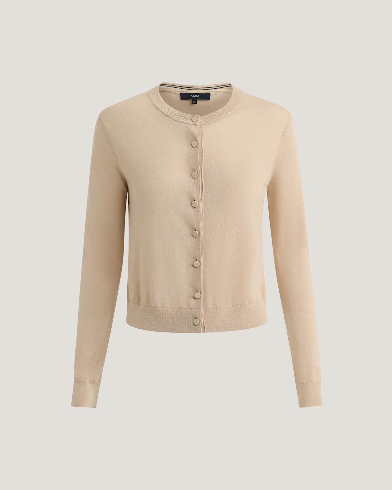 Samiah Silk Blend Cardi in BEIGE