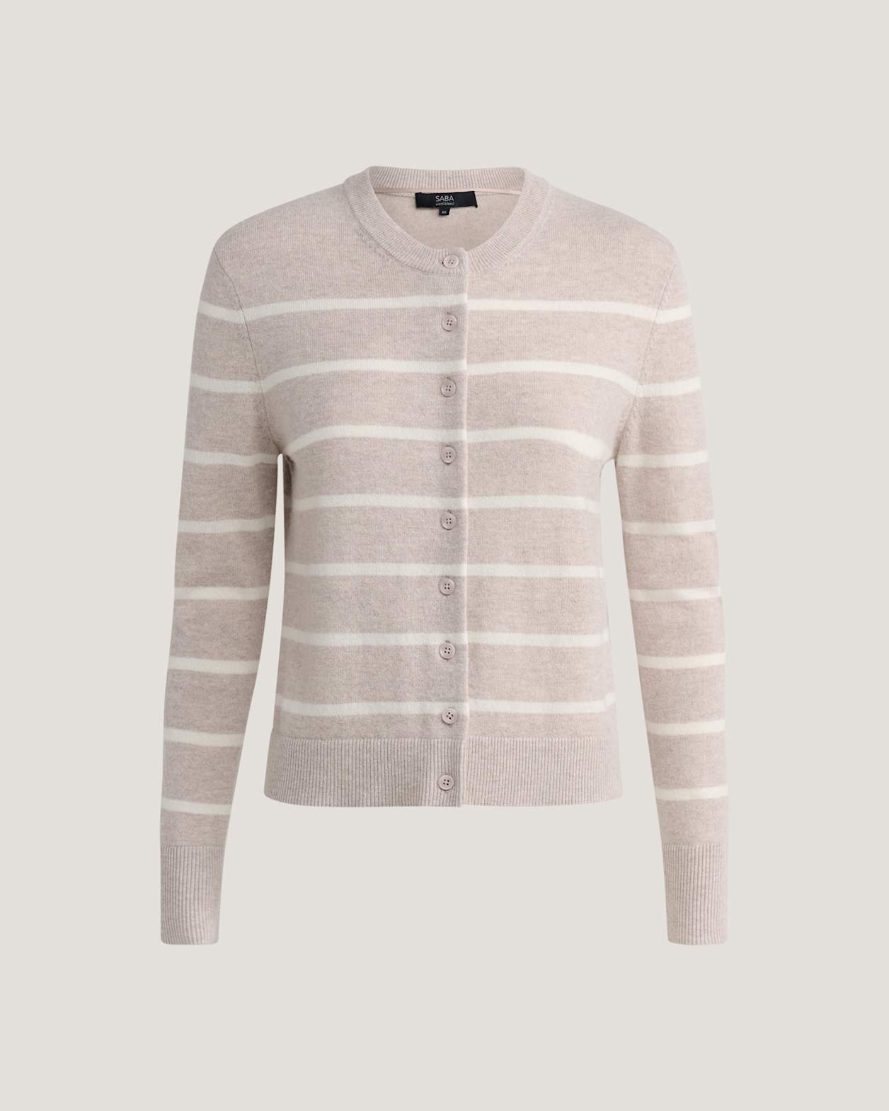 Nora Wool Stripe Cardi in MINK