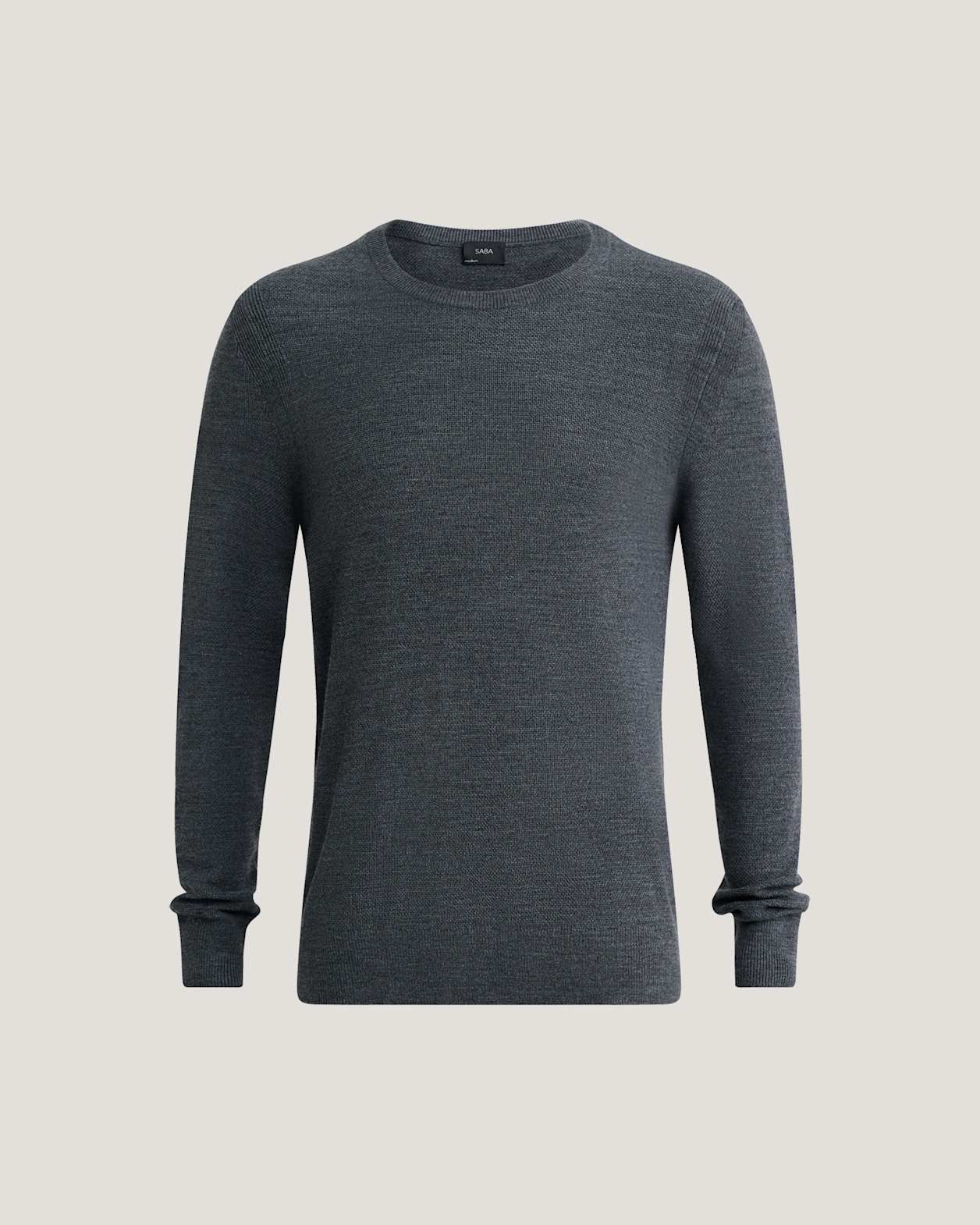 Samuel Wool Blend Crew Knit in CHARCOAL