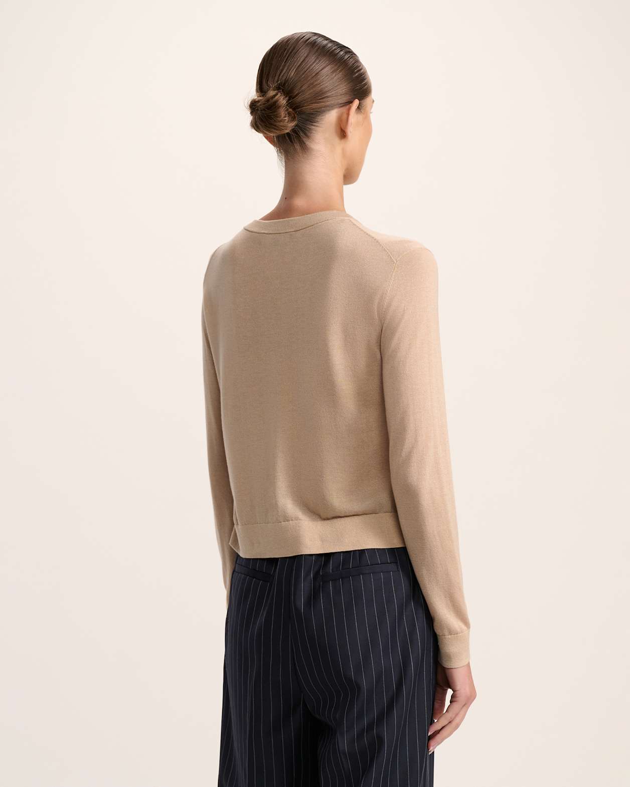 Samiah Silk Blend Cardi in BEIGE