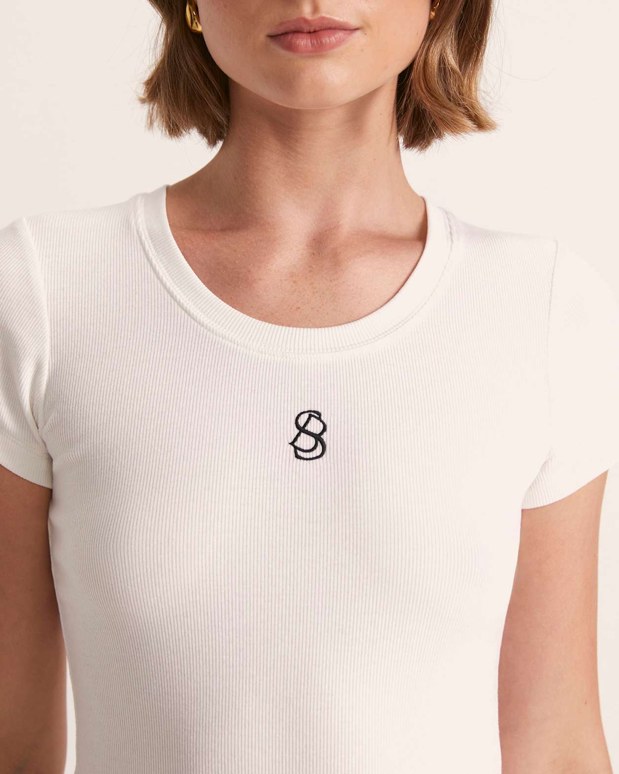 Sasha Logo Tee in WHITE