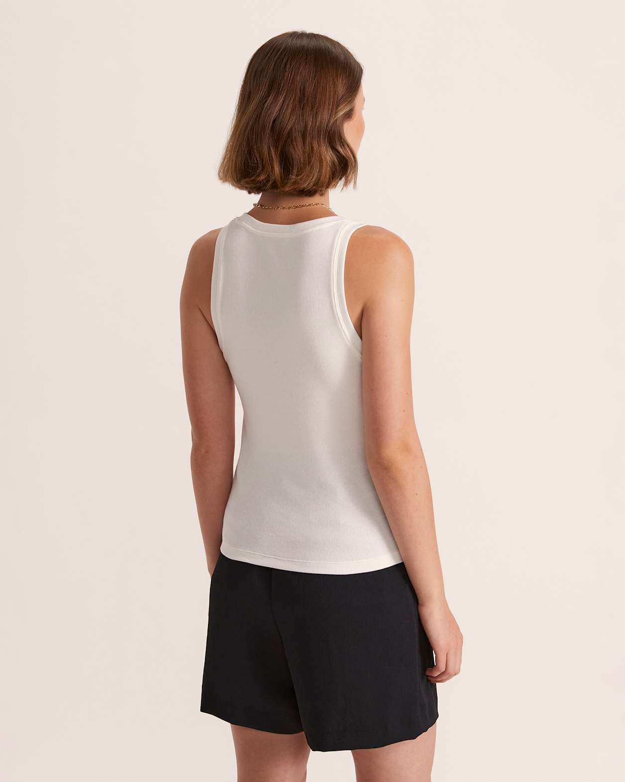 Sasha Logo Scoop Tank in WHITE