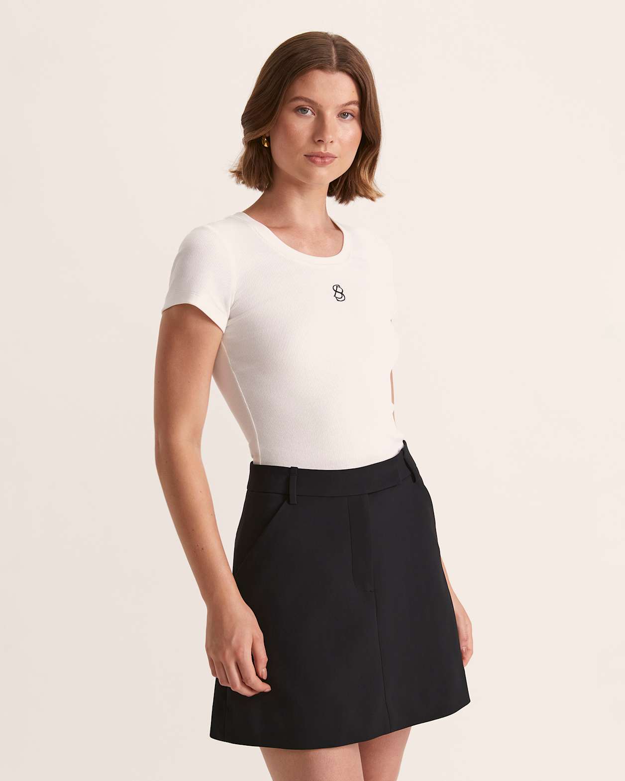 Sasha Logo Tee in WHITE