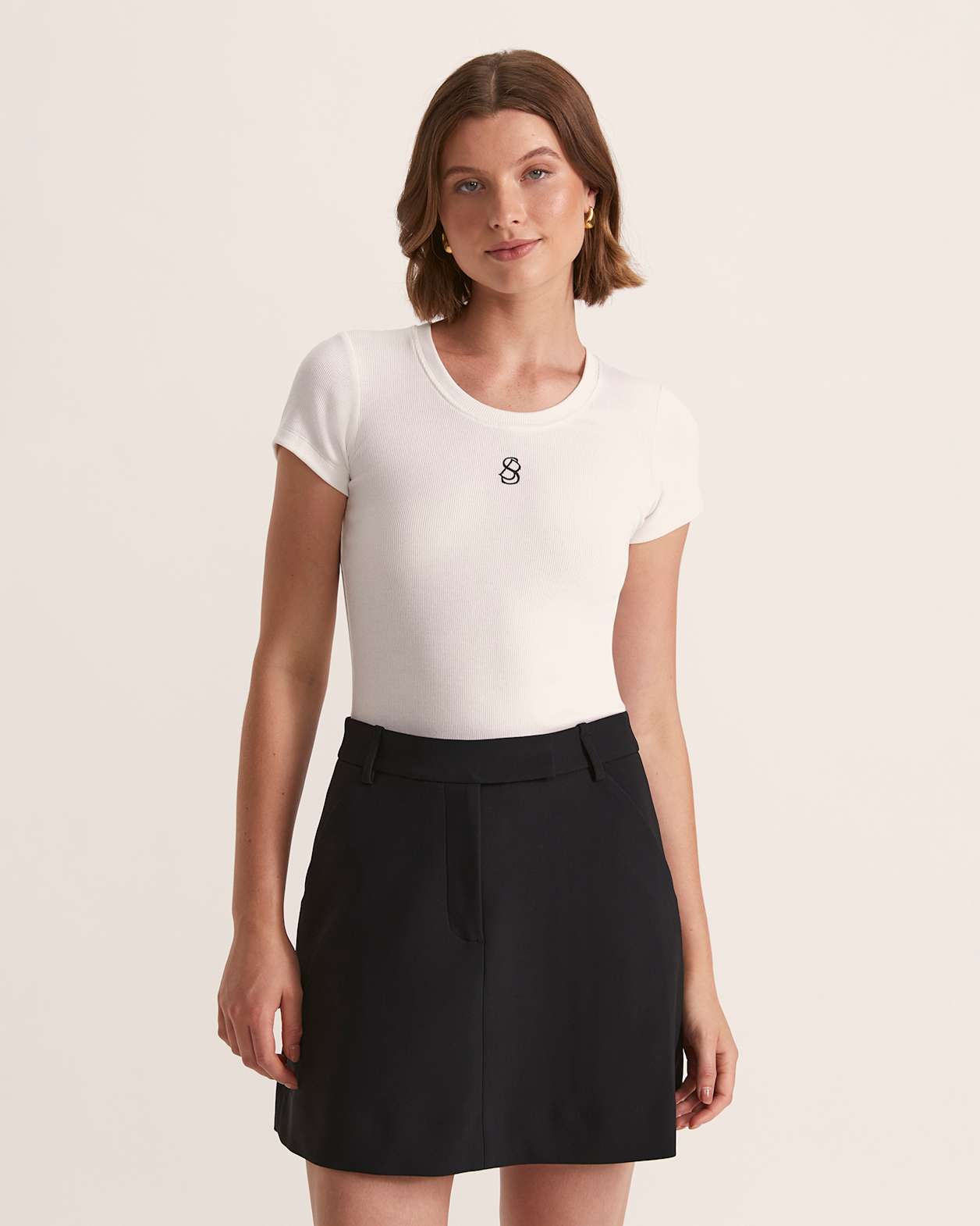 Sasha Logo Tee in WHITE