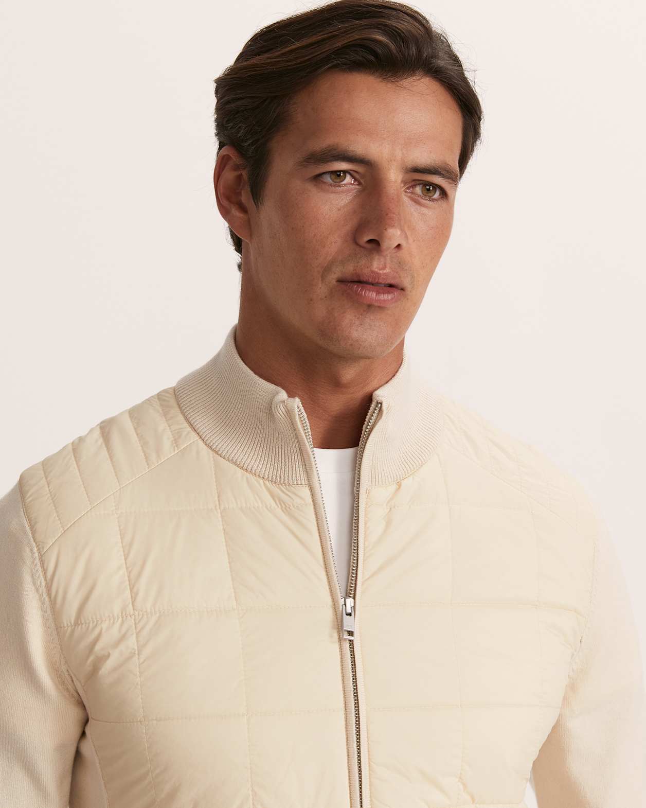 Ross Padded Merino Wool Jacket in EGGSHELL