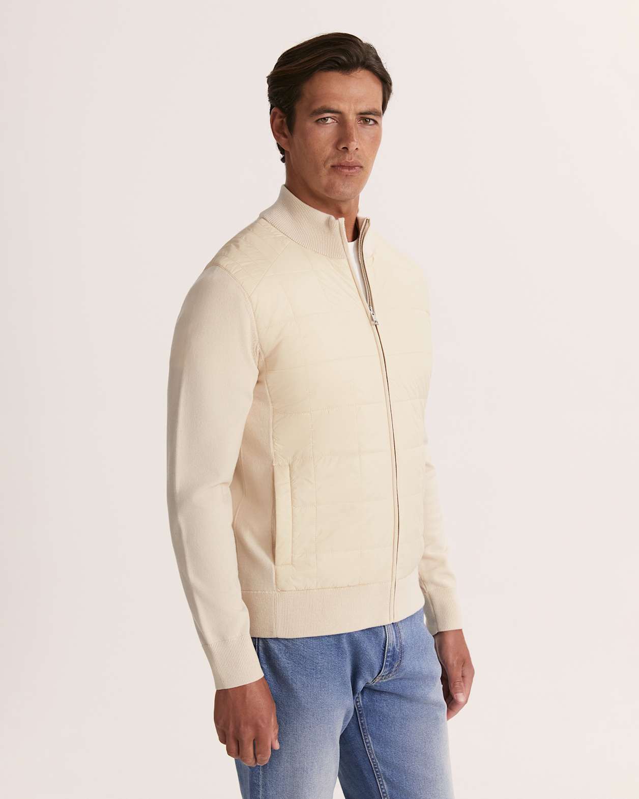 Ross Padded Merino Wool Jacket in EGGSHELL
