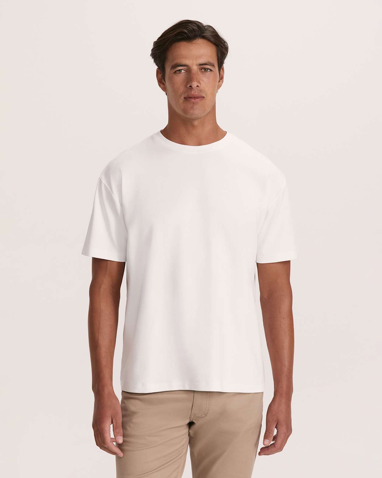 Rafe Heavyweight Cotton Rib Tee in WHITE