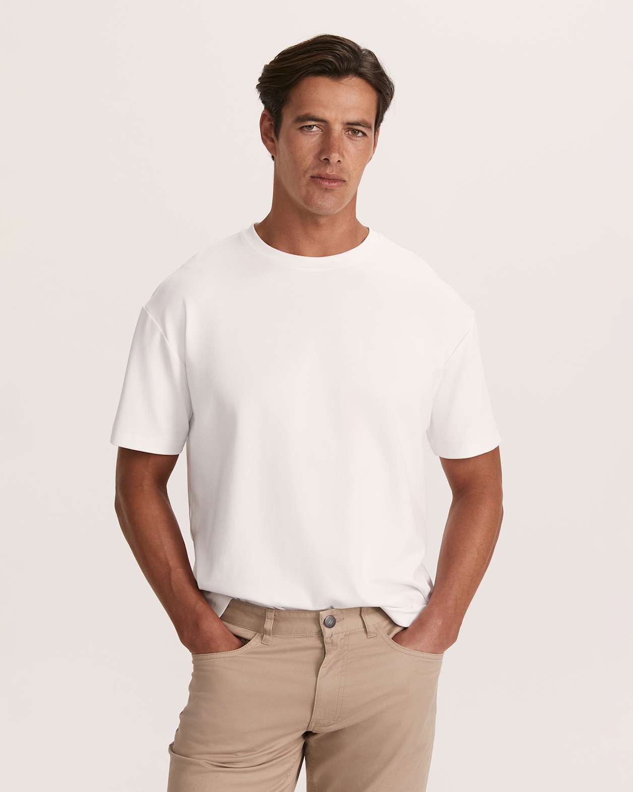 Rafe Heavyweight Cotton Rib Tee in WHITE