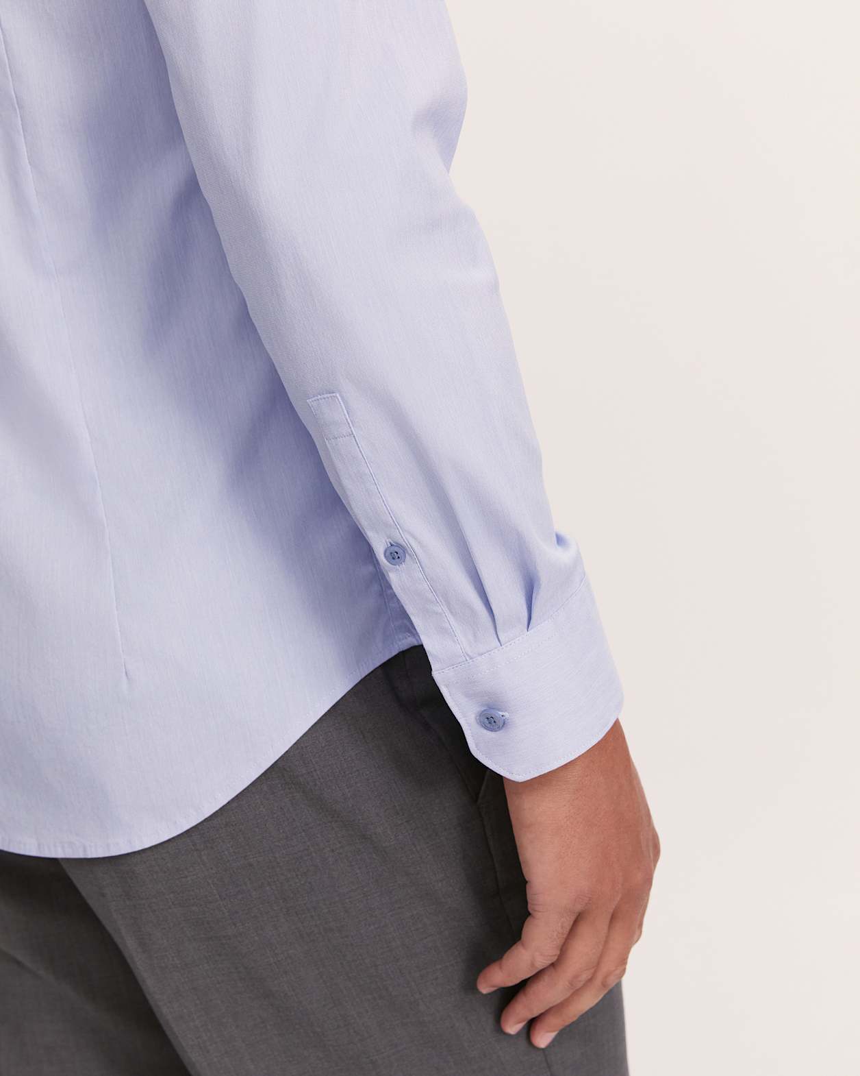 Flynn Long Sleeve Stretch Shirt in BLUE/WHITE