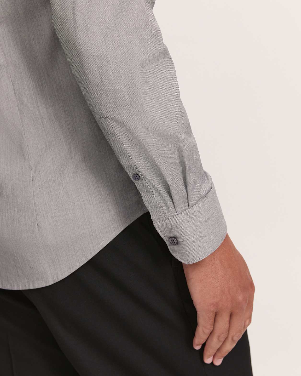 Flynn Long Sleeve Stretch Shirt in BLACK/WHITE