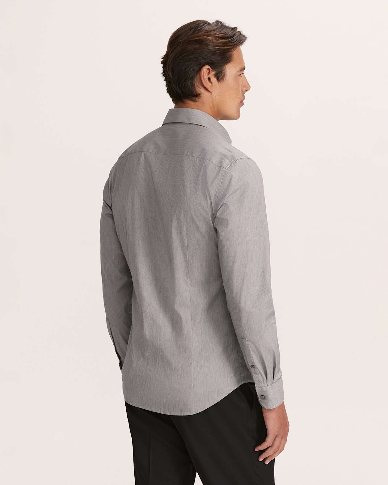 Flynn Long Sleeve Stretch Shirt in BLACK/WHITE