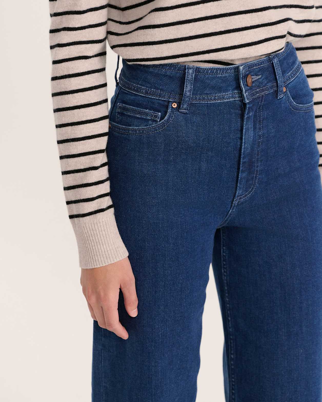 Anna Marine Wide Leg Jean in DARK INDIGO