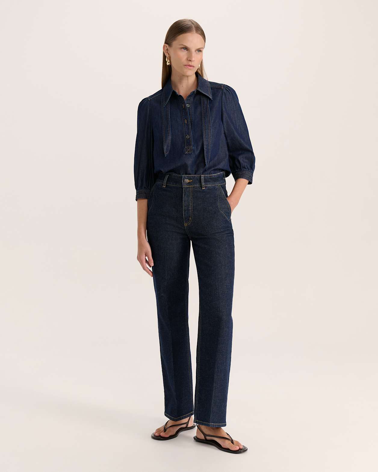 Ava Wide Leg Jean in BLUE/BLACK WASH