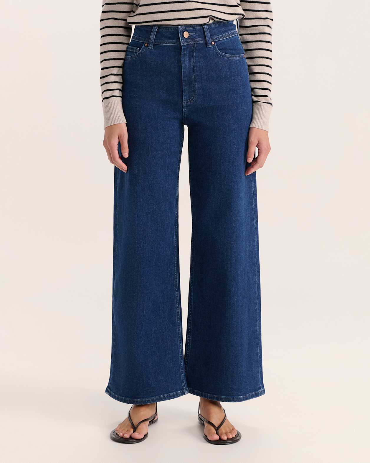 Anna Marine Wide Leg Jean in DARK INDIGO