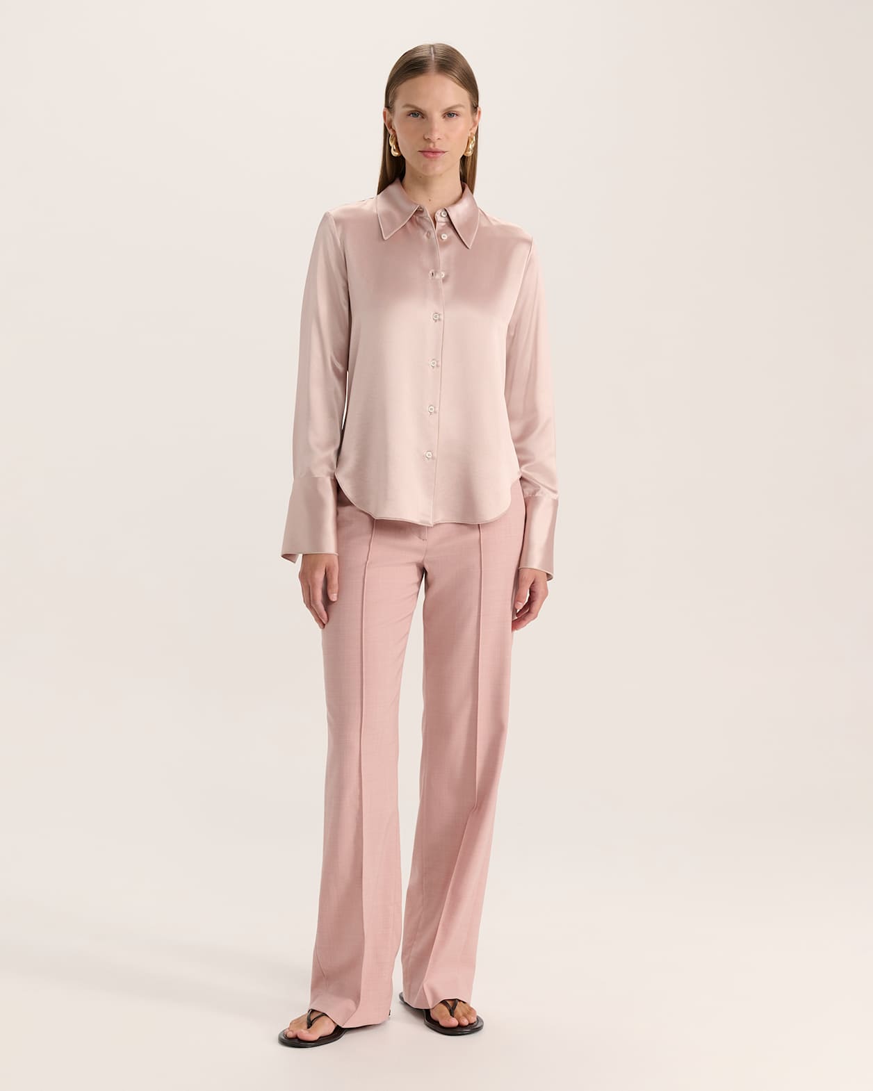 Sallee Satin Shirt in PINK