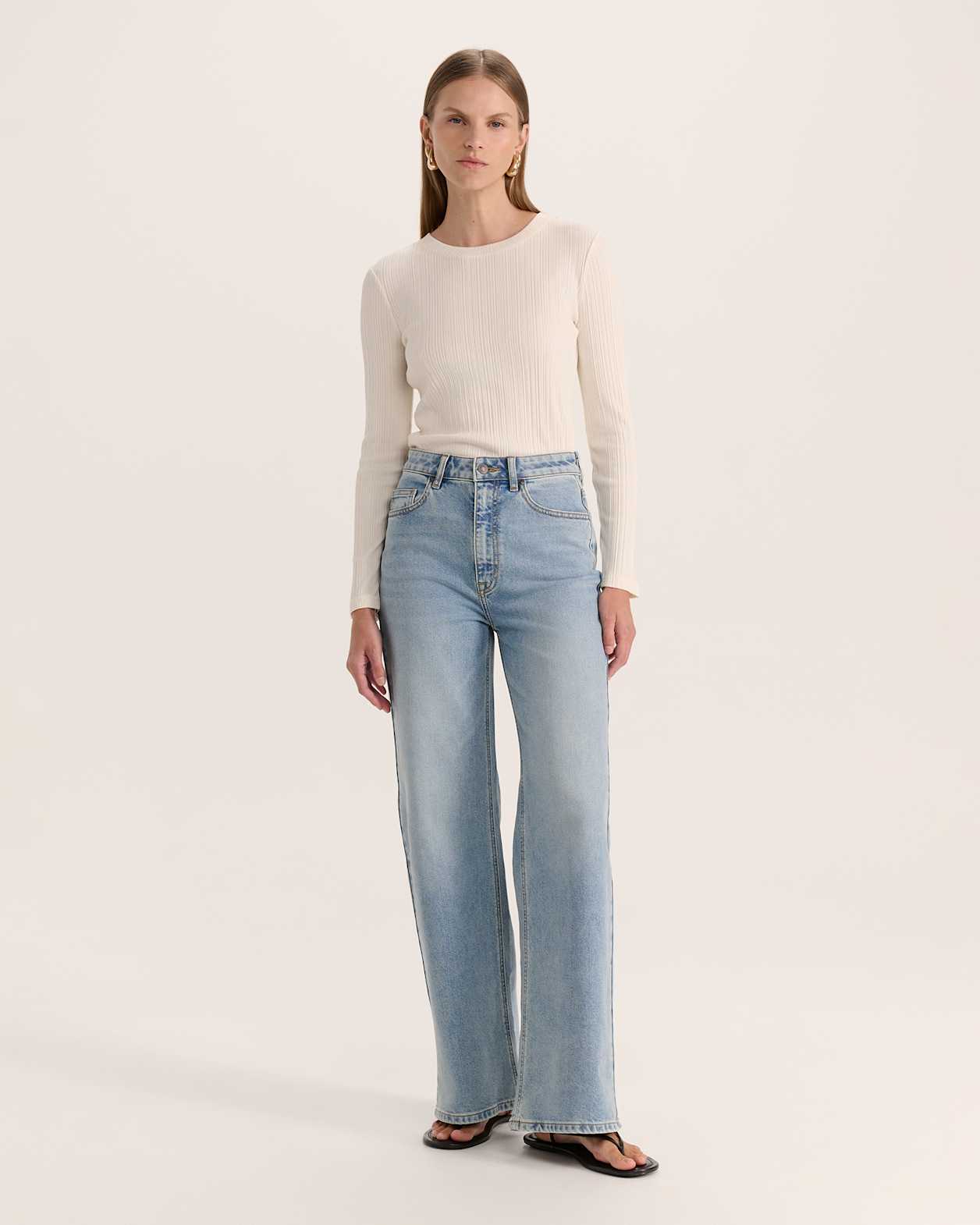 Sabine Long Sleeve Top in VANILLA