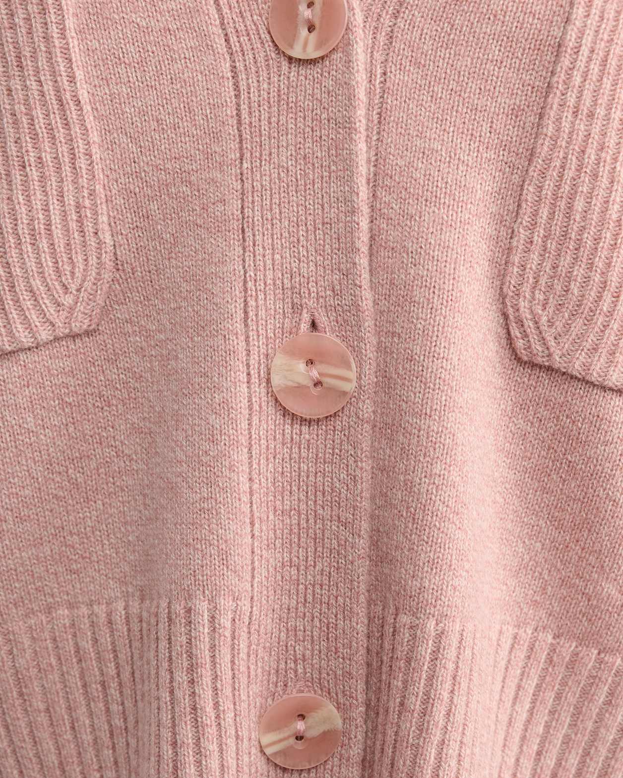 Nora Wool Cashmere Cardi in PINK MELANGE