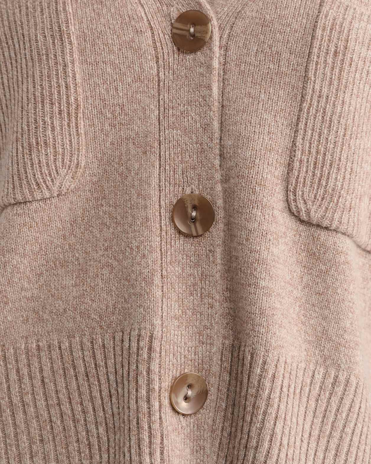 Nora Wool Cashmere Cardi in MINK