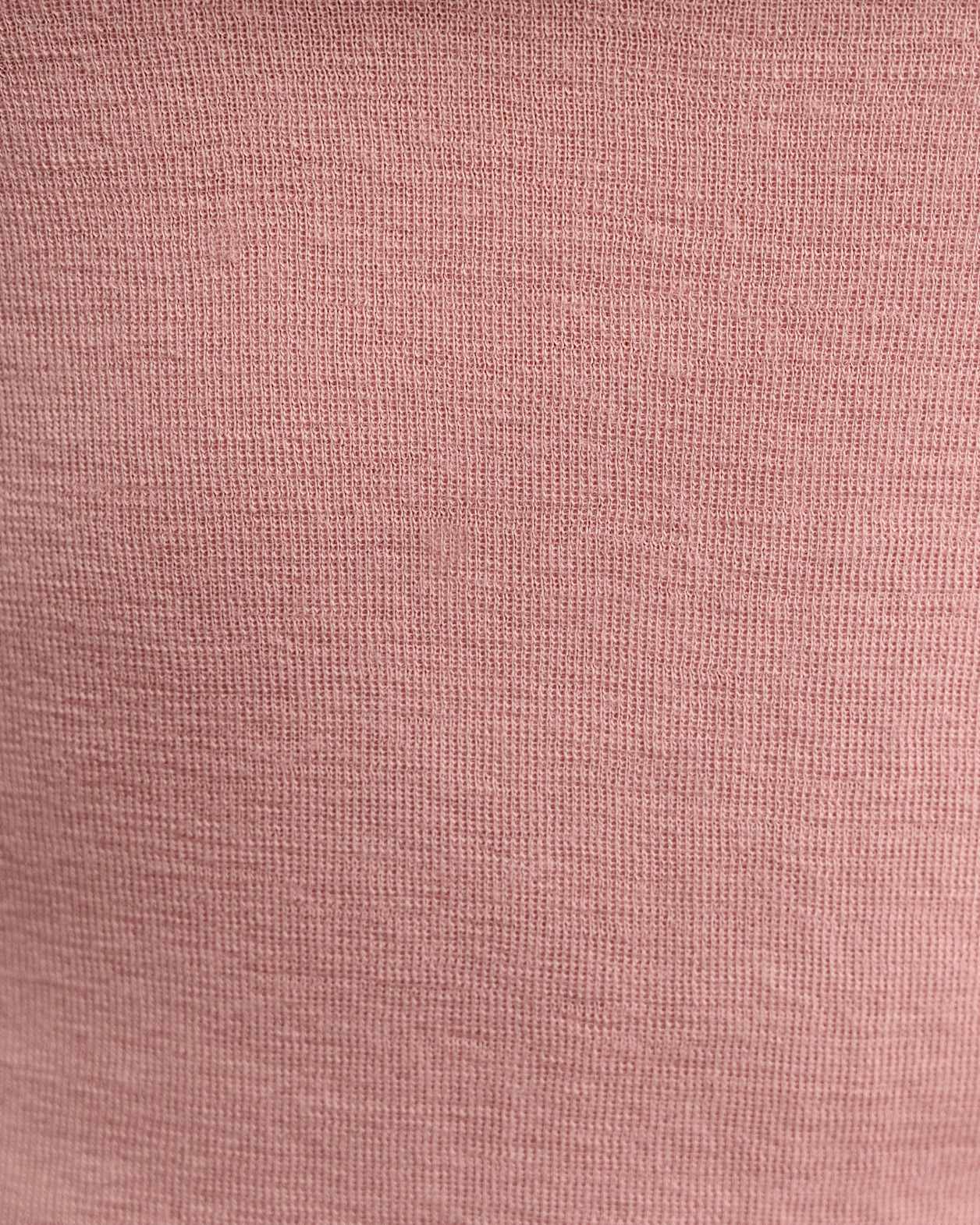 Coco Off Shoulder Long Sleeve Wool Top in PINK SALT