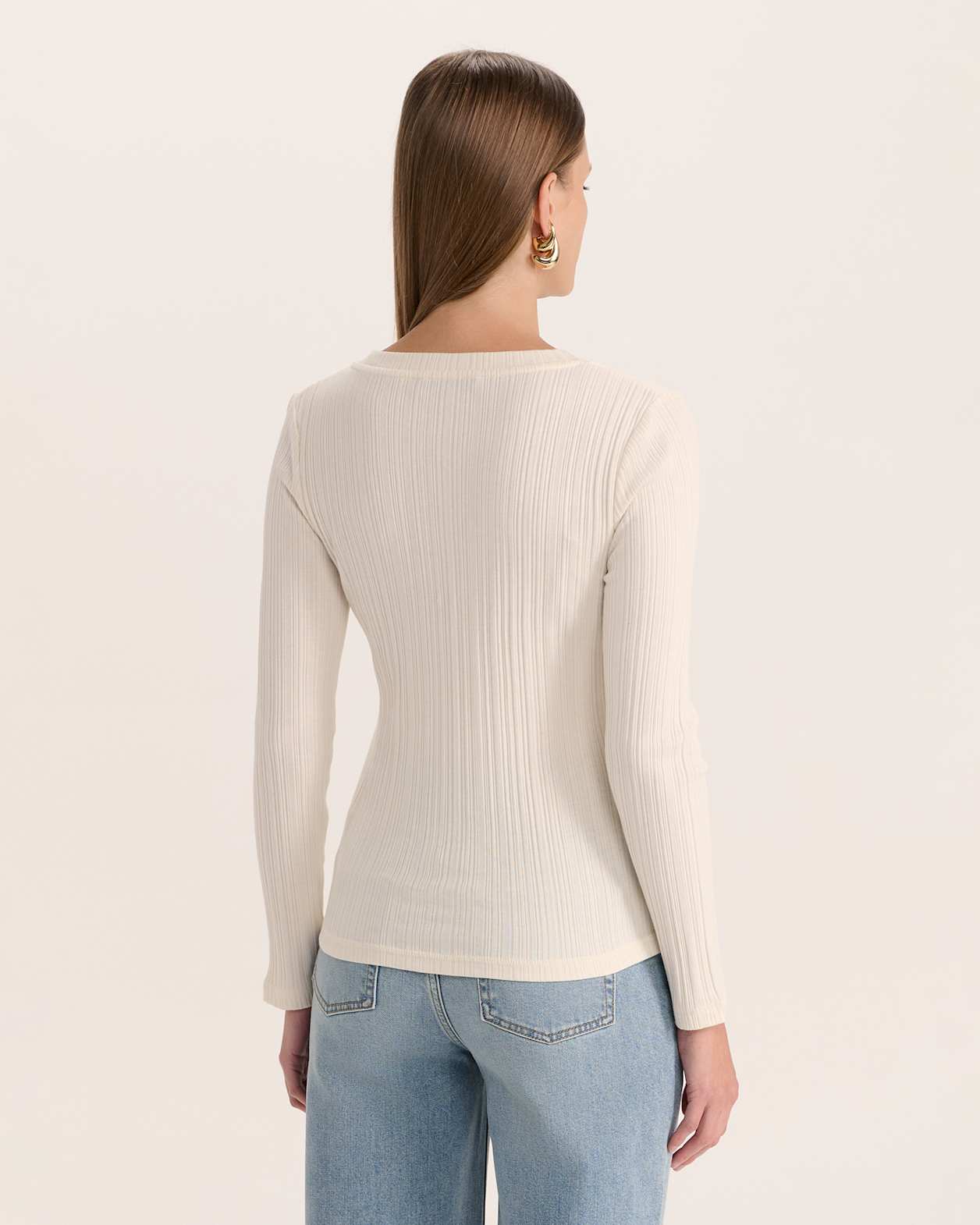 Sabine Long Sleeve Top in VANILLA
