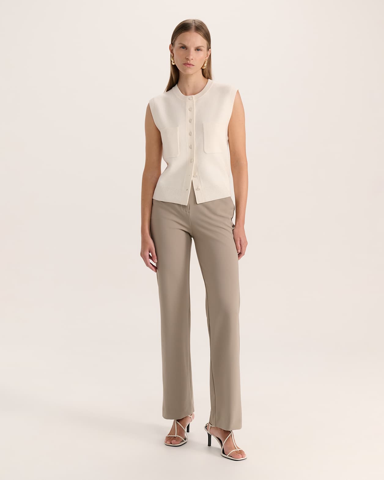Boiled Wool Vest in CREAM