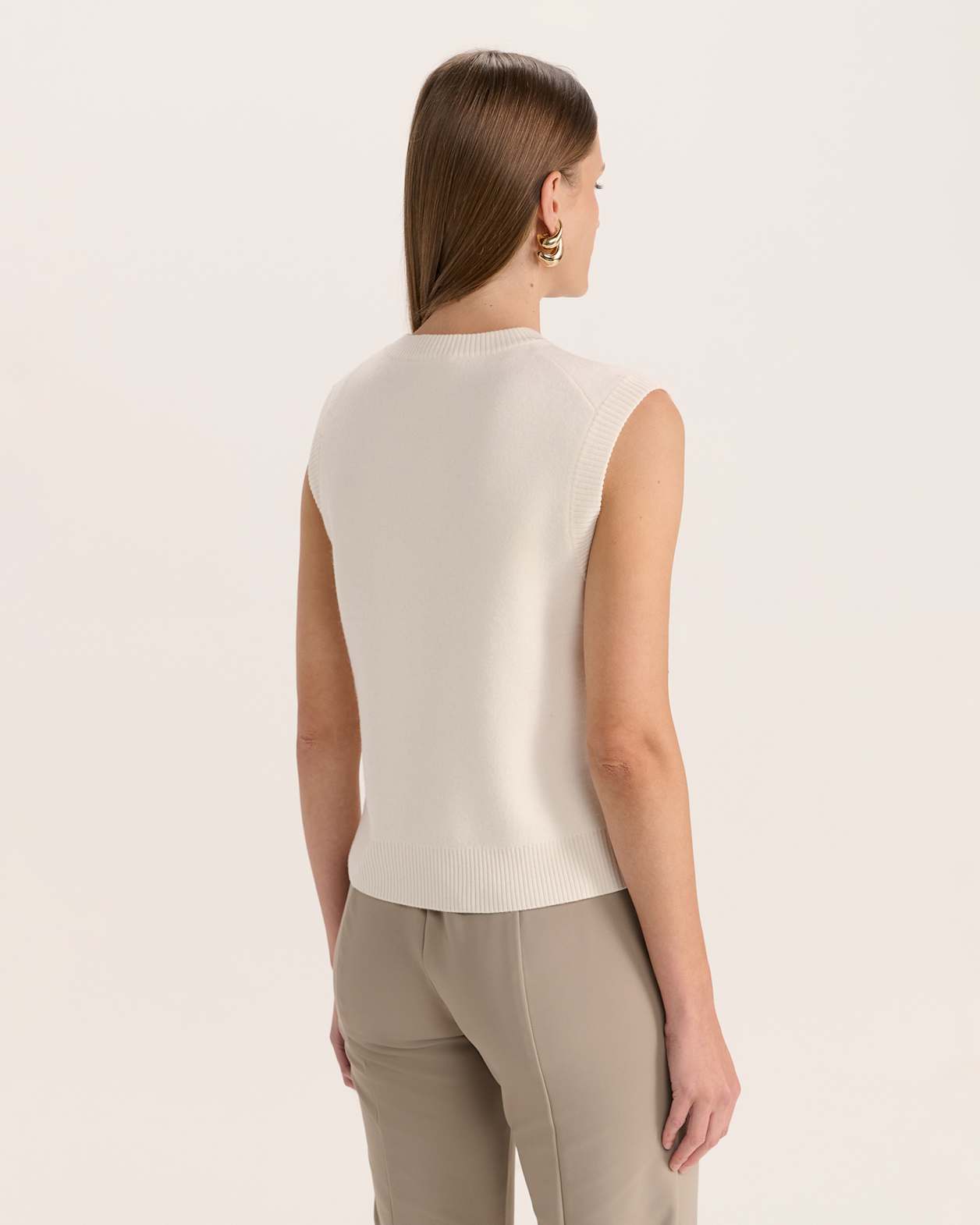 Boiled Wool Vest in CREAM