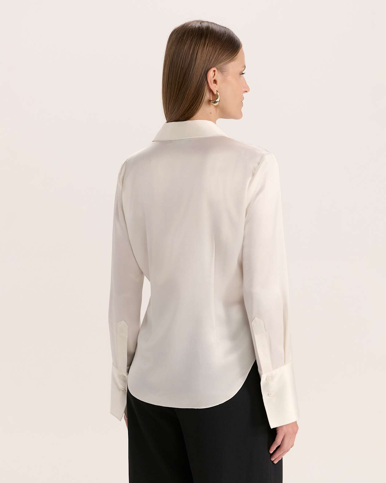 Sallee Satin Shirt in IVORY