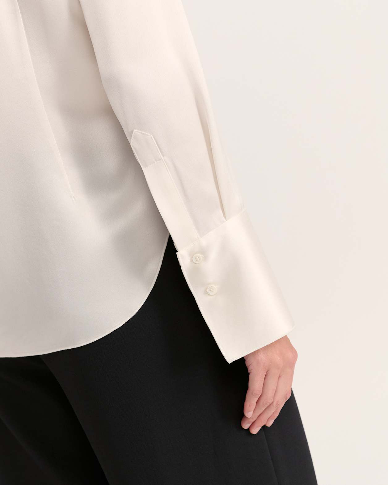 Sallee Satin Shirt in IVORY