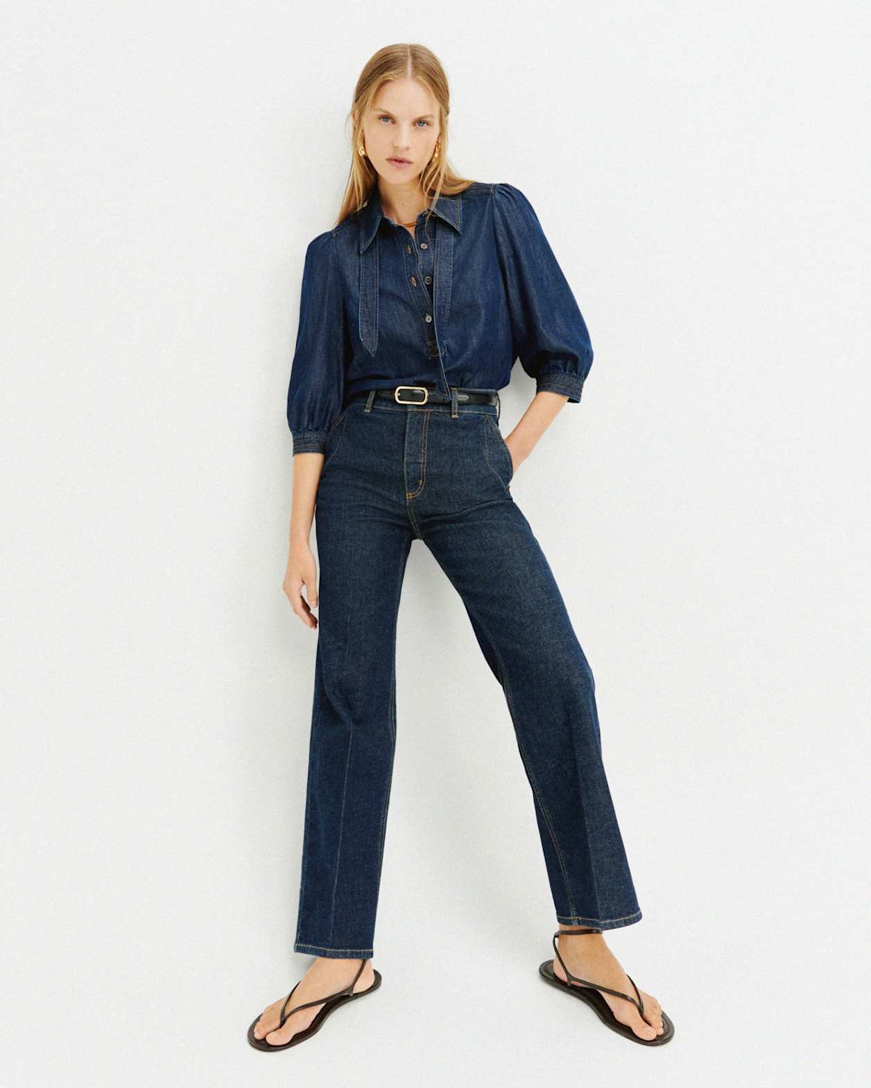 Ava Wide Leg Jean in BLUE/BLACK WASH