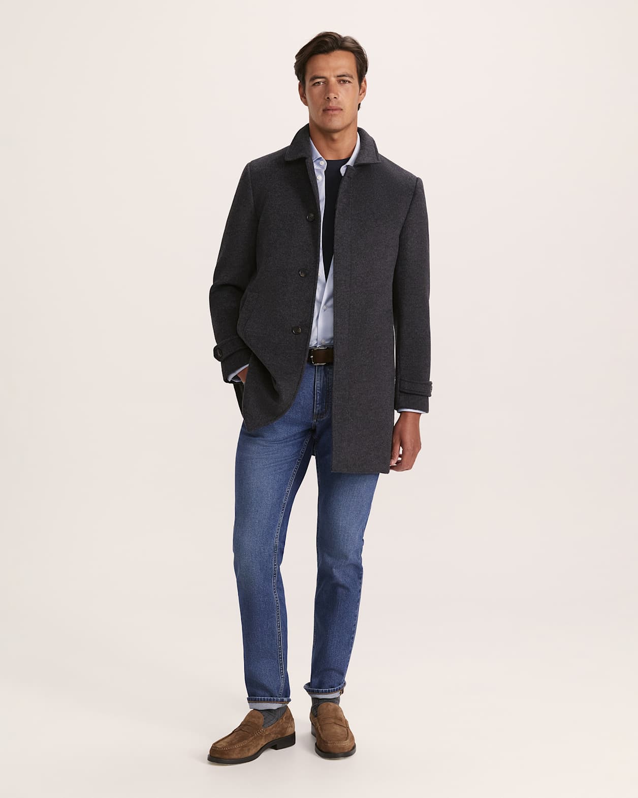 Christopher Wool Overcoat in DEEP GREY