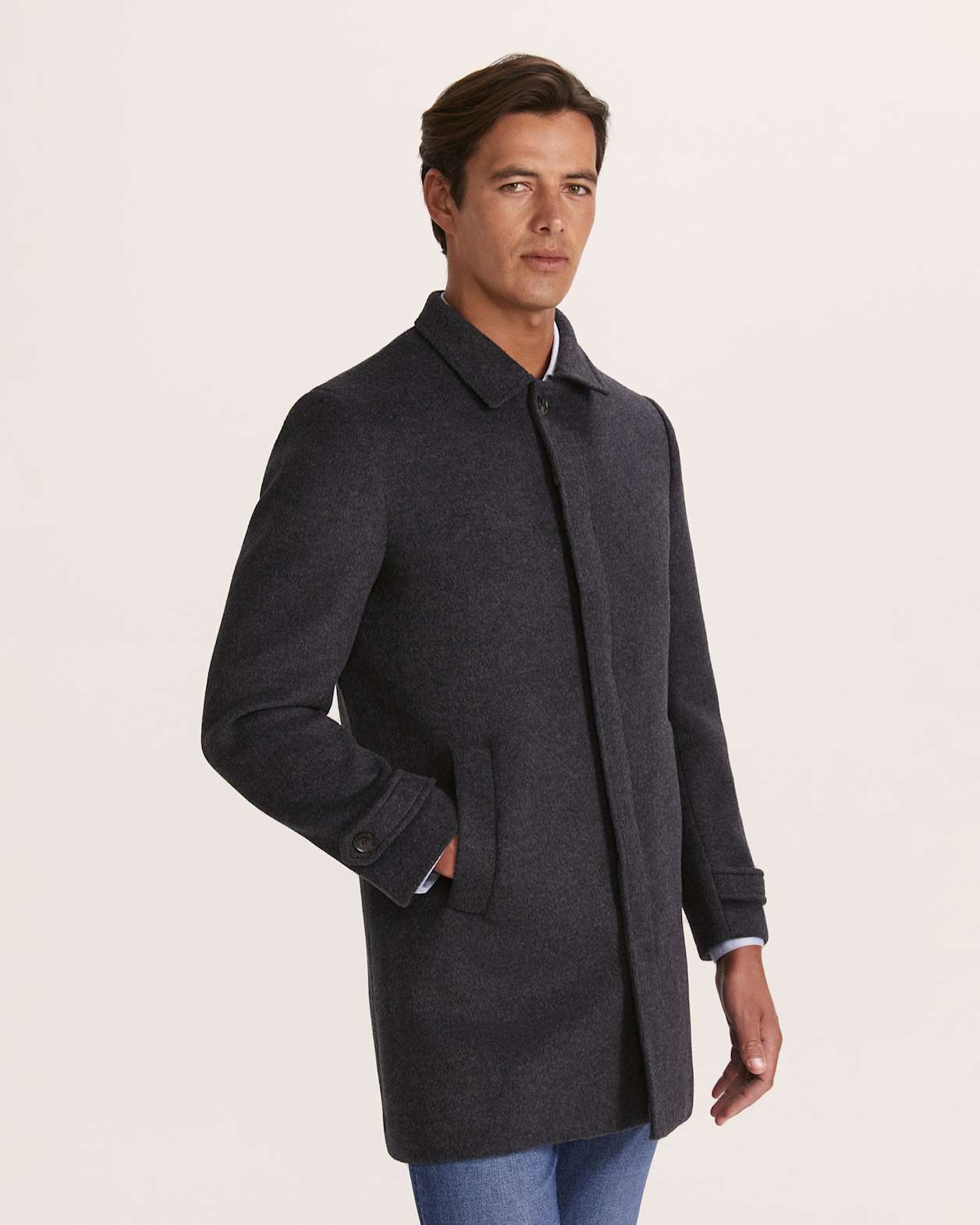 Christopher Wool Overcoat in DEEP GREY