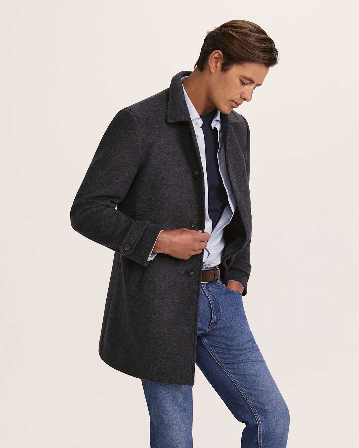 Christopher Wool Overcoat in DEEP GREY