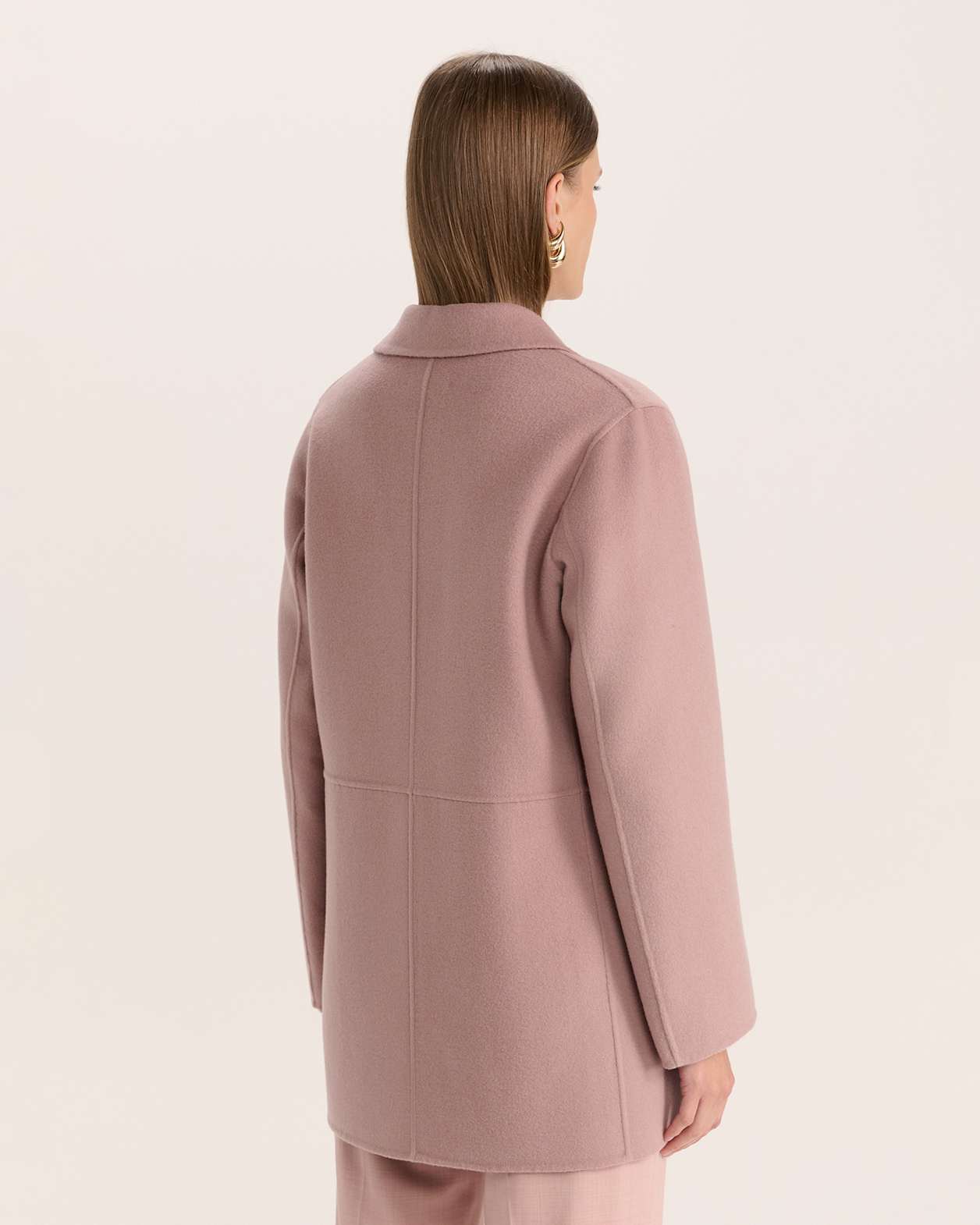 Kayla Longline Wool Jacket in PINK SALT