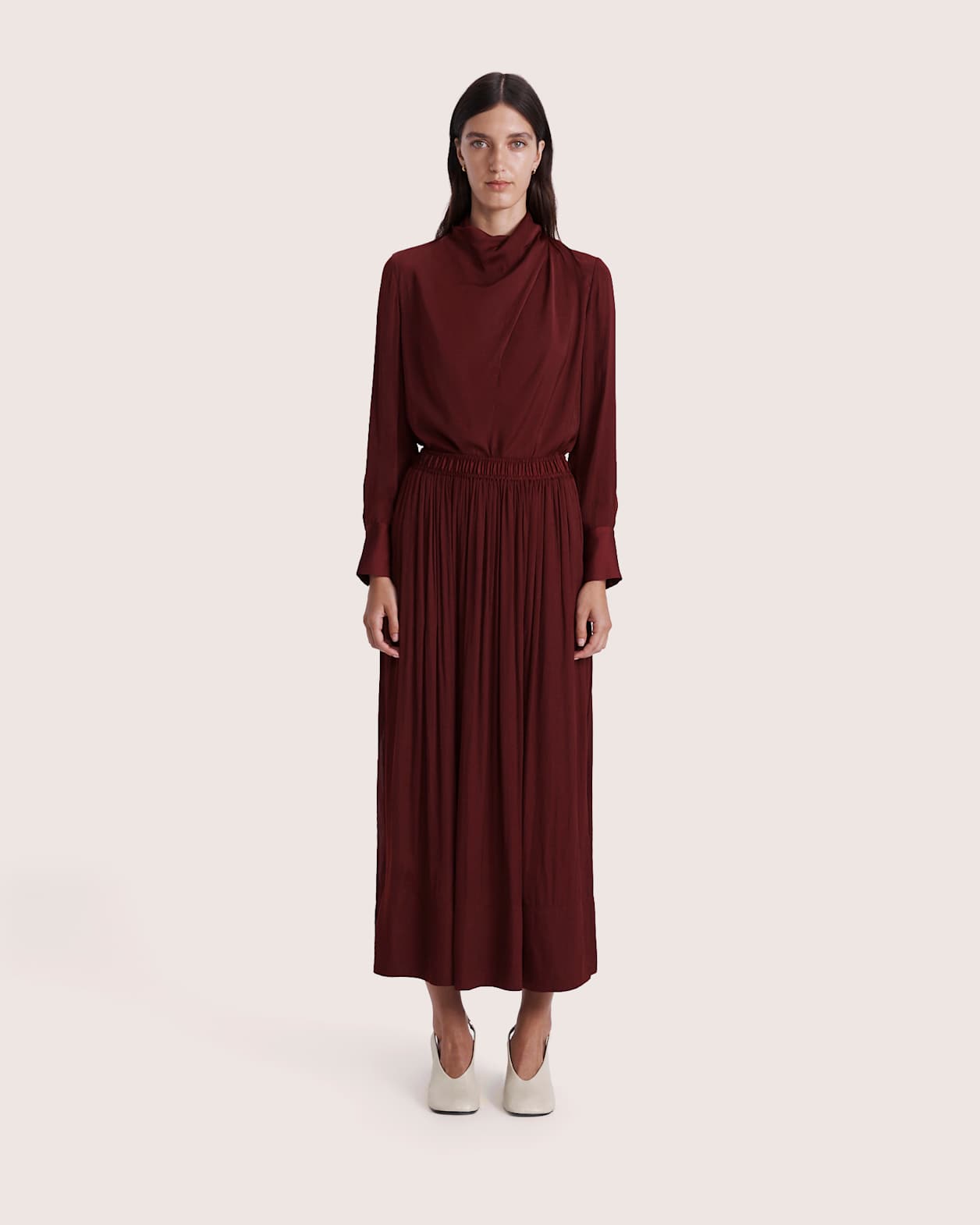 Lillian Midi Skirt in BERRY