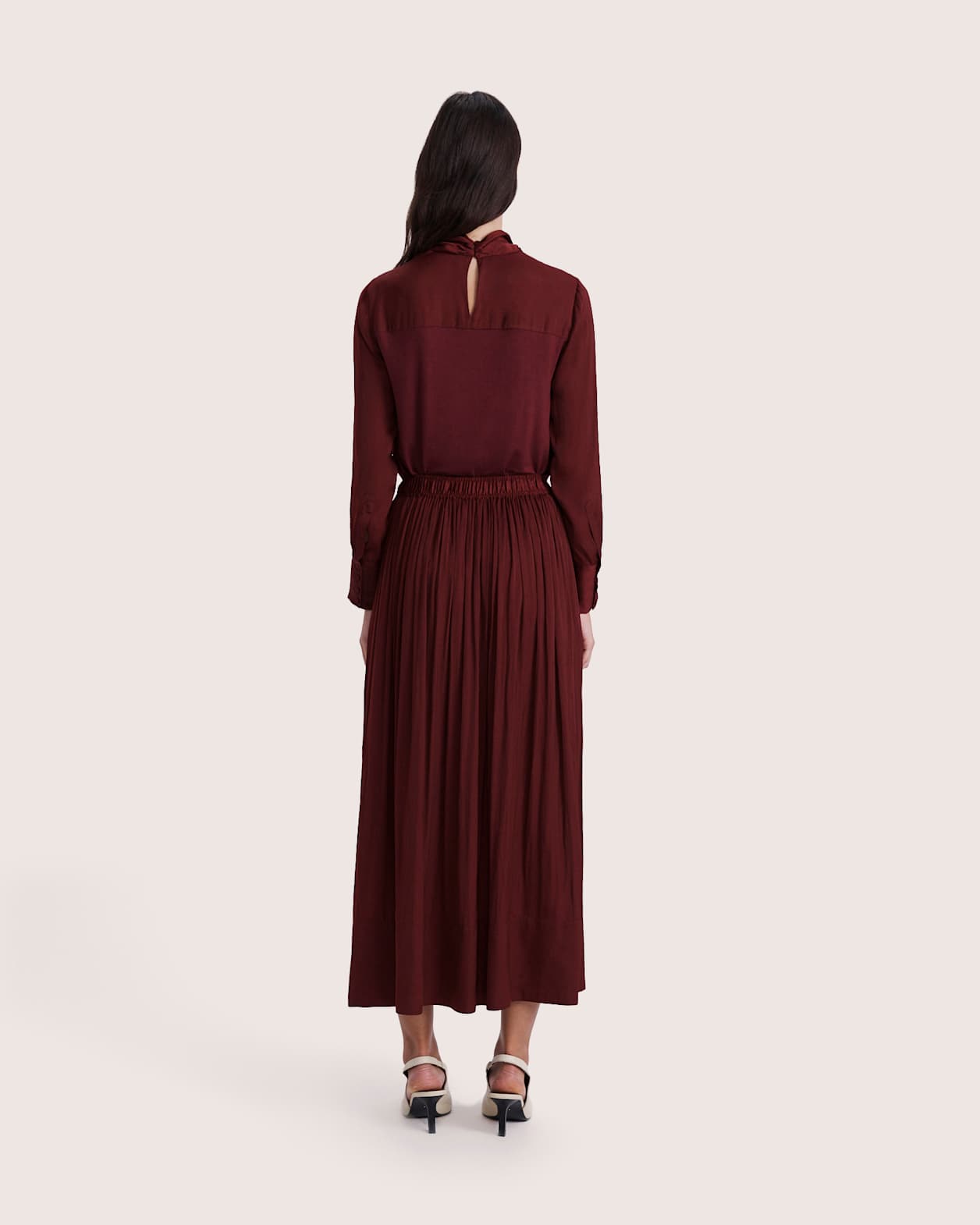 Lillian Midi Skirt in BERRY