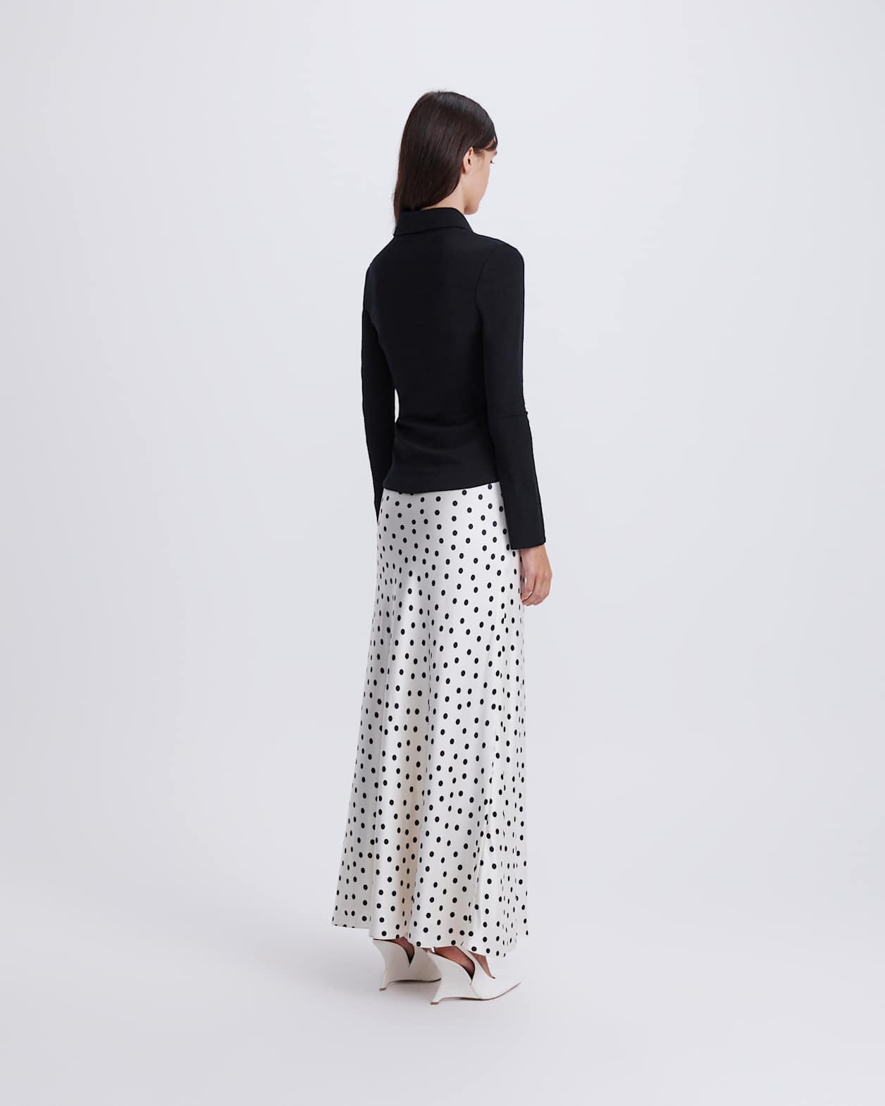 Coco Wool Long Sleeve Cardigan in BLACK