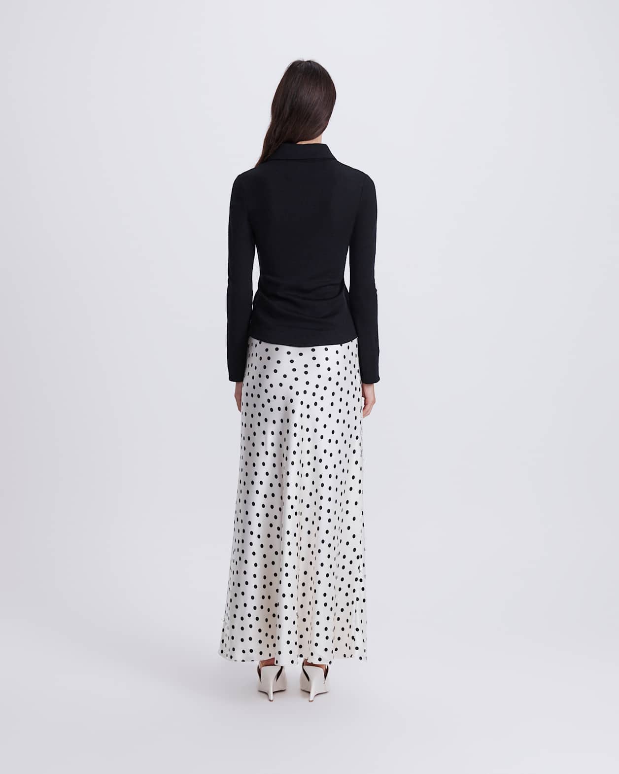 Coco Wool Long Sleeve Cardigan in BLACK