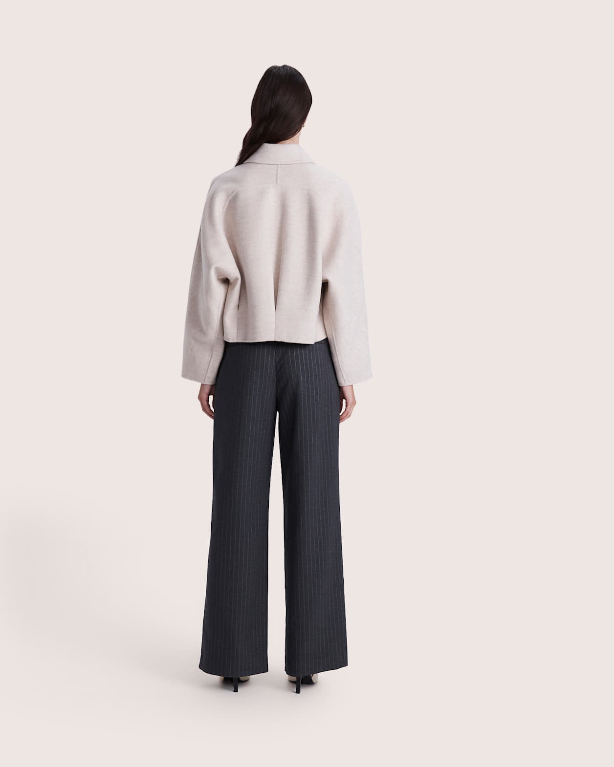 Kayla Wool Bomber Jacket in OATMEAL