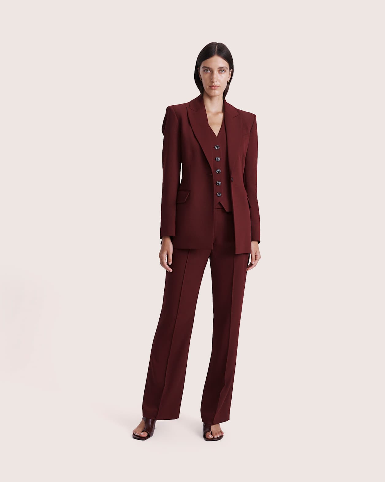 Dharma Stitch Detail Blazer in BERRY