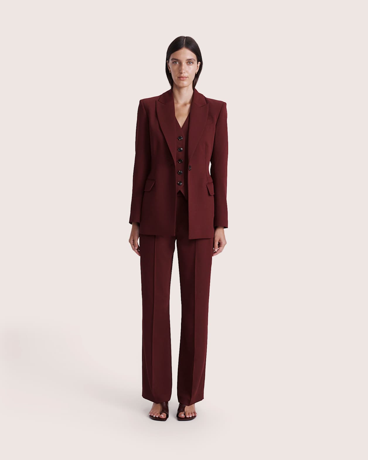 Dharma Stitch Detail Blazer in BERRY