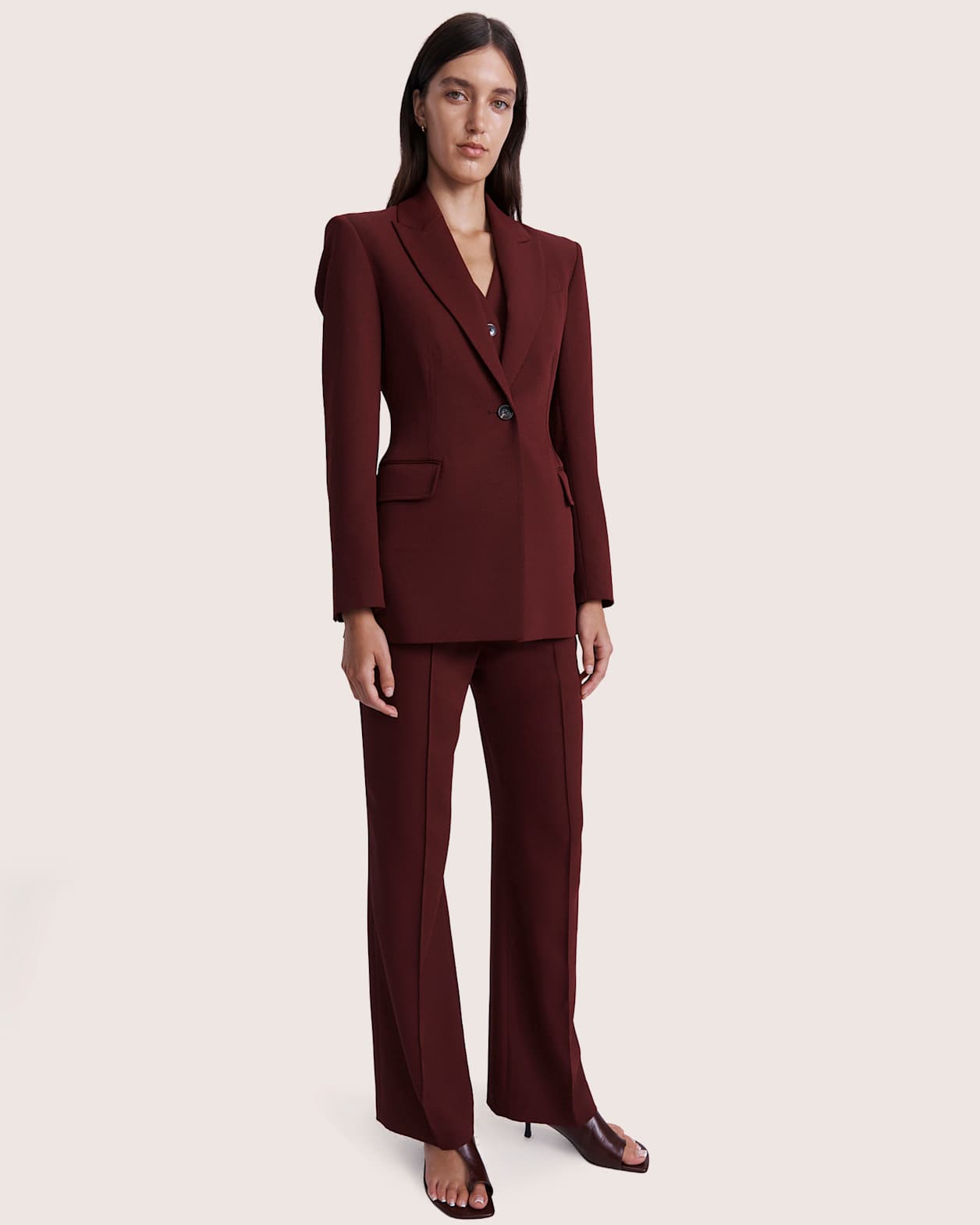 Dharma Stitch Detail Blazer in BERRY